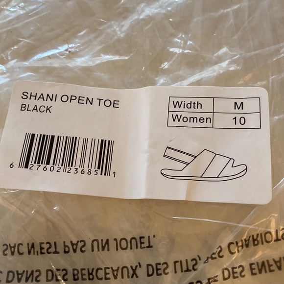 Black open toe slippers size 10 - Picture 5 of 5